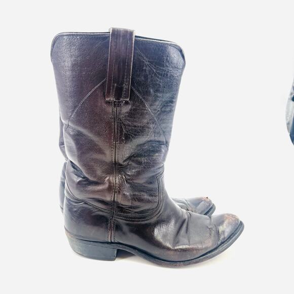 Vintage 1970s Frye Boots Mens Size 9.5 Brown Cowboy Roper Black Tag Campus Rare main image 10